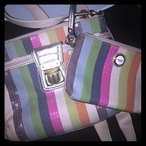 Authentic!! Coach crossbody and wristlet set